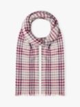 Brora Chartouche Cashmere Scarf, Carnation/Mulberry