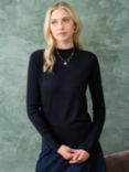 Brora Turtleneck Merino Wool Jumper, Dark Navy