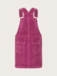 Monsoon Kids' Good Vibes Cotton Corduroy Pinafore Dress, Burgundy