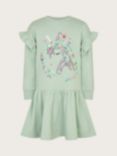 Monsoon Kids' Cotton Unicorn Jumper Dress, Green