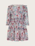 Monsoon Kids' Floral Woodland Midi Dress, Multi