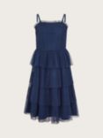 Monsoon Kids' Inga Dotty Tulle Occasion Dress, Navy