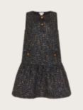 Monsoon Kids' Sleeveless Tweed Pinafore Dress, Navy