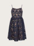 Monsoon Kids' Mabel Lace Strappy Dress, Navy