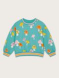 Monsoon Kids' Cotton Mushroom Print Sweatshirt, Turquoise/Multi