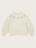 Monsoon Kids' Sparkle Bow Jumper, Oatmeal