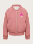 Monsoon Kids' Good Vibes Bomber Jacket, Pink