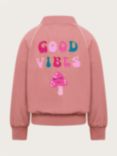 Monsoon Kids' Good Vibes Bomber Jacket, Pink