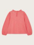 Monsoon Kids' Cotton Ruffle Long Sleeve Top, Pink