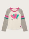 Monsoon Kids' Raglan Sleeve Heart Top, Ivory