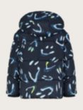 Monsoon Kids' Happy Face Puffer Coat, Black