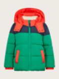 Monsoon Kids' Colour Block Padded Puffer Coat, Multi