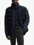 BOSS Regular Fit Quilted Jacket, Dark Blue