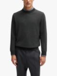 BOSS Crew Neck Wool Blend Jumper, Black