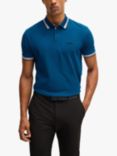 BOSS Essential Short Sleeve Polo Shirt, Open Blue