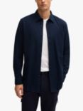 BOSS Long Sleeve Casual Cotton Shirt, Dark Blue