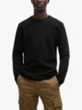 BOSS Tempesto Long Sleeve Crew Neck Top, Black