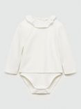 Mango Baby Nantes Frill Collar Bodysuit, Natural White