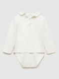 Mango Baby Nantes Frill Collar Bodysuit, Natural White