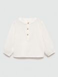 Mango Baby Cotton Long Sleeve Blouse, White