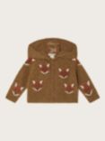 Monsoon Baby Fox Cardigan, Brown