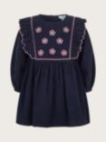 Monsoon Baby Corduroy Long Sleeve Dress, Navy