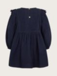 Monsoon Baby Corduroy Long Sleeve Dress, Navy