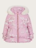 Monsoon Baby Marcella Roses Coat, Multi