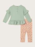 Monsoon Baby Cotton Animal Applique Top & Leggings Set, Green