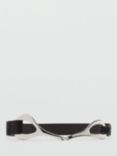 Mango Agostino Leather Belt, Black