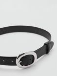 Mango Ring Round Buckle Belt, Black