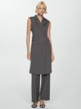 Mango Karibi Long Waistcoat, Dark Grey