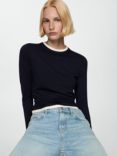 Mango Paco Contrast Trim Jumper