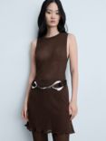 Mango Marylin Sheer Mini Dress, Brown