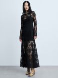 Mango Simona Lace Maxi Dress, Black