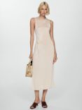 Mango Sofia Knot Knit Dress, Light Beige