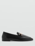 Mango Casa Leather Loafers, Black