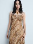 Mango Bella Snake Print Dress, Brown/Multi