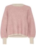 KAFFE Ellery Textured Wool Blend Jumper, Feather Grey/Rose