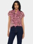 Saint Tropez Lilja Leopard Print Top, Rose/Multi