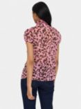 Saint Tropez Lilja Leopard Print Top, Rose/Multi