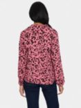 Saint Tropez Eda Animal Print Top, Rose/Black