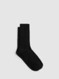 Reiss Felicia Ribbed Socks, Black