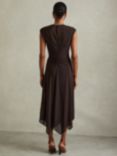 Reiss Petite Lyra Ruched Dress, Chocolate