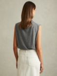 Reiss Harper Slouch Neck Wool Knit Sleeveless Top, Grey