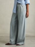 Reiss Carter Denim Look Wide Leg Trousers