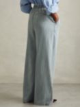 Reiss Carter Denim Look Wide Leg Trousers