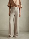 Reiss Petite Isla Wide Leg Side Stripe Trousers, Stone