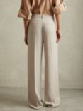 Reiss Petite Isla Wide Leg Side Stripe Trousers, Stone