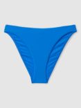 Reiss Carina High Leg Bikini Bottoms, Blue